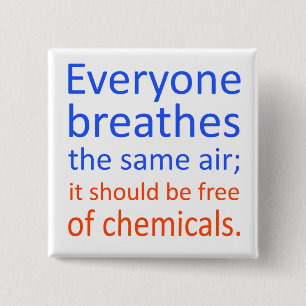 Badge Carré 5 Cm Chacun respire le même air ;