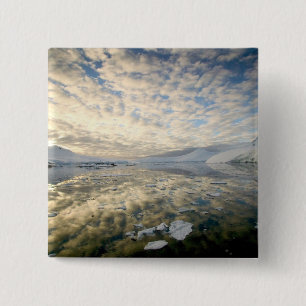 Badge Carré 5 Cm Chaînes de montagnes autour de Port Lockeroy avec