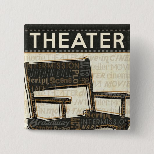 Badge Carré 5 Cm Chaise vintage de film (Devant)