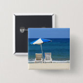 Badge Carré 5 Cm Chaises de plage (Devant & derrière)