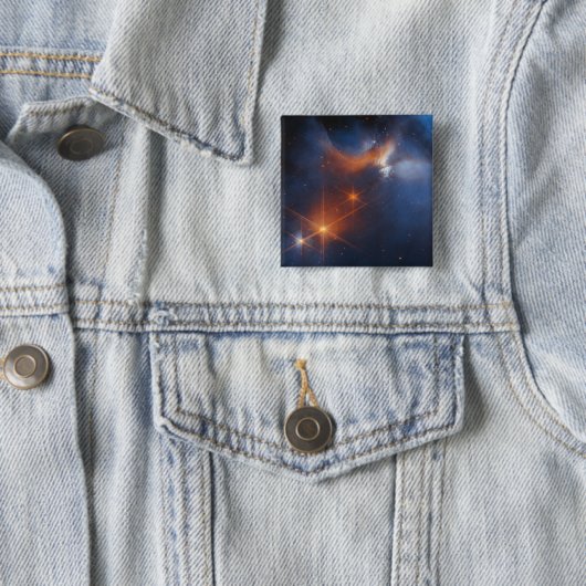 Badge Carré 5 Cm Chamaeleon I Dark Molecular Cloud (En situation)