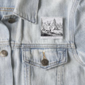 Badge Carré 5 Cm Chaman de Natif américain (En situation)