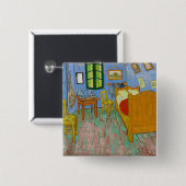 Badge Carré 5 Cm Chambre Vincent Van Gogh. Salle impressionniste ar (Devant & derrière)