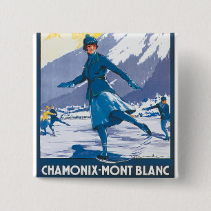 Badge Carré 5 Cm Chamonix-Mont-Blanc