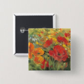 Badge Carré 5 Cm Champ de pavot oriental (Devant & derrière)