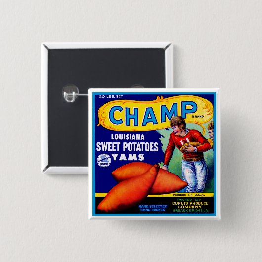 Badge Carré 5 Cm Champ Potatoes (Devant & derrière)