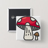 Badge Carré 5 Cm champignon (Devant & derrière)