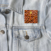 Badge Carré 5 Cm Champignon de rouille pulvérulente sur la (En situation)