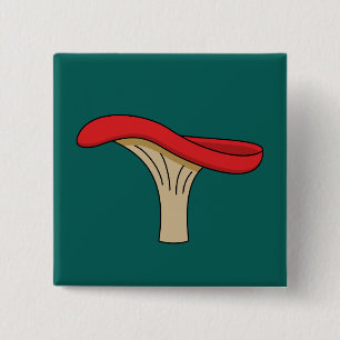 Badge Carré 5 Cm Champignons rouges caricaturés
