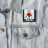 Badge Carré 5 Cm Champion d'autodéfense de salle de démence (En situation)