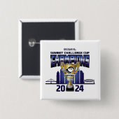 Badge Carré 5 Cm Champions de la Coupe du Challenge des Puffins de  (Devant & derrière)