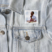 Badge Carré 5 Cm Changement d'idiot (Obama) (En situation)
