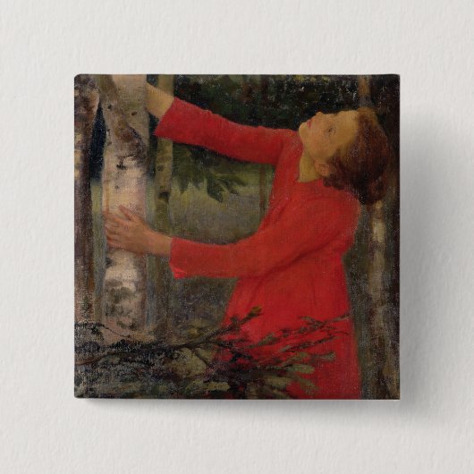 Badge Carré 5 Cm Chanson d'oiseau (Devant)