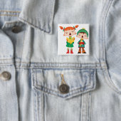 Badge Carré 5 Cm Chants de Noël de chant (En situation)