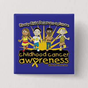 Badge Carré 5 Cm Chaque enfant mérite un futur Cancer d'enfance