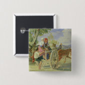 Badge Carré 5 Cm Chariot italien (Devant & derrière)