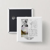 Badge Carré 5 Cm Charles Darwin (beagle Phylogenetics de voie HMP (Devant & derrière)