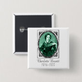 Badge Carré 5 Cm Charlotte Brontë (Devant & derrière)
