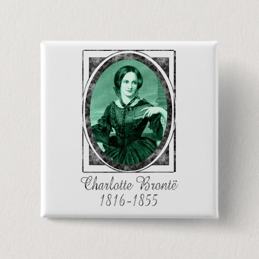 Badge Carré 5 Cm Charlotte Brontë (Devant)