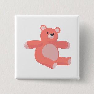 Badge Carré 5 Cm charmant ours