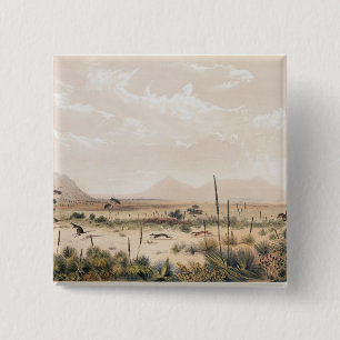 Badge Carré 5 Cm Chasse à kangourou