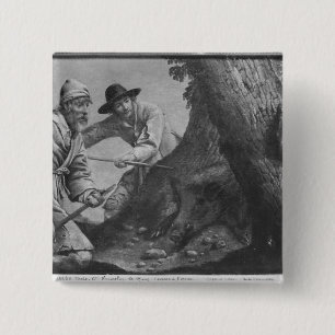 Badge Carré 5 Cm Chasse à verrat