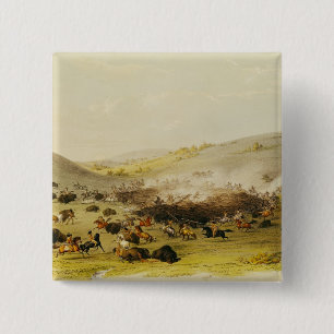 Badge Carré 5 Cm Chasse de Buffalo, bordure, c.1832