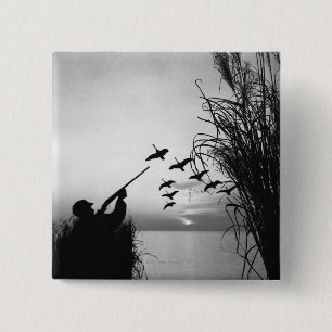 Badge Carré 5 Cm Chasse de canard d'homme