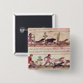 Badge Carré 5 Cm Chasse de cerfs communs (Devant & derrière)