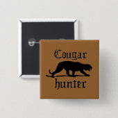 BADGE CARRÉ 5 CM CHASSE DE COUGAR (Devant & derrière)