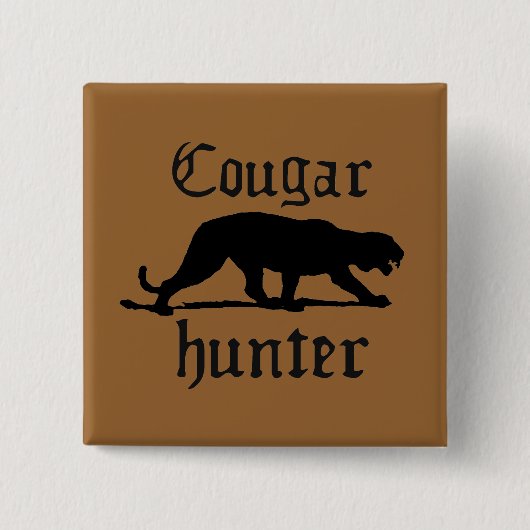 BADGE CARRÉ 5 CM CHASSE DE COUGAR (Devant)