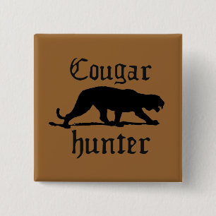BADGE CARRÉ 5 CM CHASSE DE COUGAR
