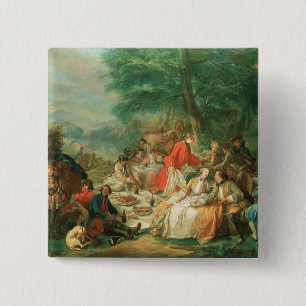 Badge Carré 5 Cm Chasse de La, XVIIIème siècle