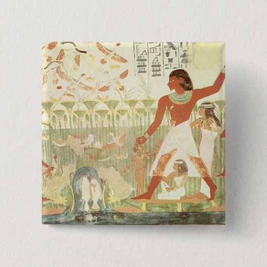 Badge Carré 5 Cm Chasse et pêche (Devant)