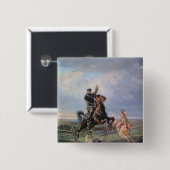 Badge Carré 5 Cm Chasseur avec les barzoïs, 1872 (Devant & derrière)