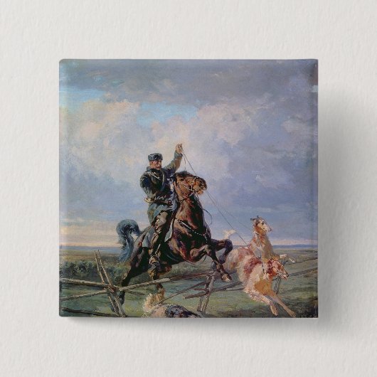 Badge Carré 5 Cm Chasseur avec les barzoïs, 1872 (Devant)
