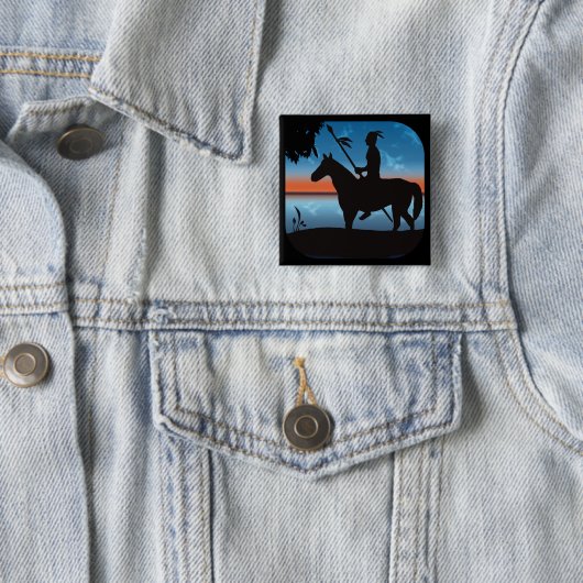 Badge Carré 5 Cm Chasseur d'Apache (En situation)