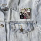 Badge Carré 5 Cm Chat (En situation)
