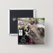 Badge Carré 5 Cm Chat (Devant & derrière)