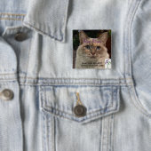 Badge Carré 5 Cm Chat (En situation)