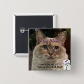 Badge Carré 5 Cm Chat (Devant & derrière)