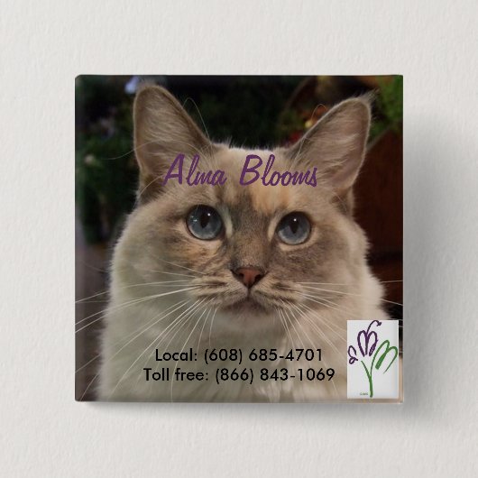 Badge Carré 5 Cm Chat (Devant)