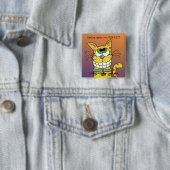 Badge Carré 5 Cm Chat à grains (En situation)