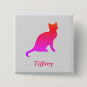 Badge Carré 5 Cm Chat à l'ombre (Devant)