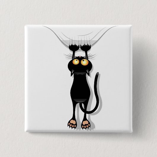 Badge Carré 5 Cm Chat accrochant (Devant)