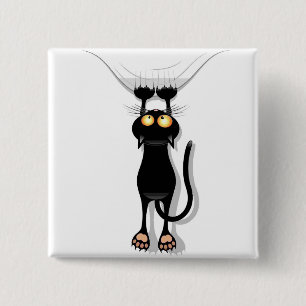 Badge Carré 5 Cm Chat accrochant