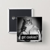 Badge Carré 5 Cm Chat Boire Du Lait De Jug (Devant & derrière)
