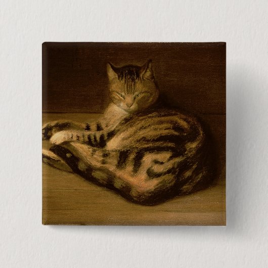 Badge Carré 5 Cm Chat couché, 1898 (Devant)