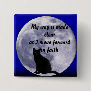 Badge Carré 5 Cm Chat dans la lune_