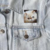 Badge Carré 5 Cm Chat dans une boîte (En situation)